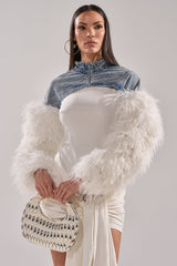 CELESTE FUR SLEEVE BOLERO