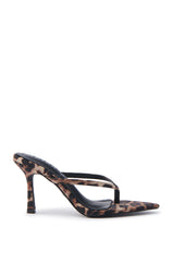AKIRA ADVIK LEOPARD THONG STILETTO SANDAL