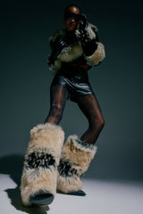 AZALEA WANG EKKO MULTI FUR STILETTO BOOT