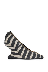 AZALEA WANG GIAVANNA MULTI WEDGE STRIPED PUMP