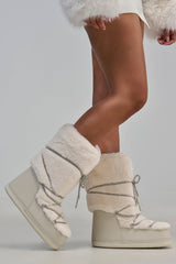 AZALEA WANG KARMELA CREAM FUR MOON BOOT