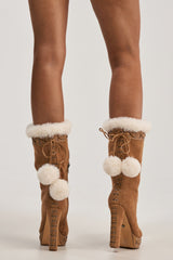 AZALEA WANG KATO CHESTNUT WHIP STITCH BLOCK BOOTIE