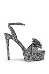 AZALEA WANG MARCELA SNAKE ROSE PLATFORM STILETTO SANDAL