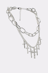 CROSS MY HEART SILVER NECKLACE