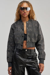 CATCHING FLIGHTS RHINESTONE BOMBER