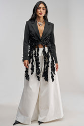 CAUGHT YOUR EYE RUFFLE TRIM BLAZER