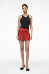 CREST SUEDE SKIRT | CAYENNE BEADED