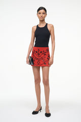 CREST SUEDE SKIRT | CAYENNE BEADED
