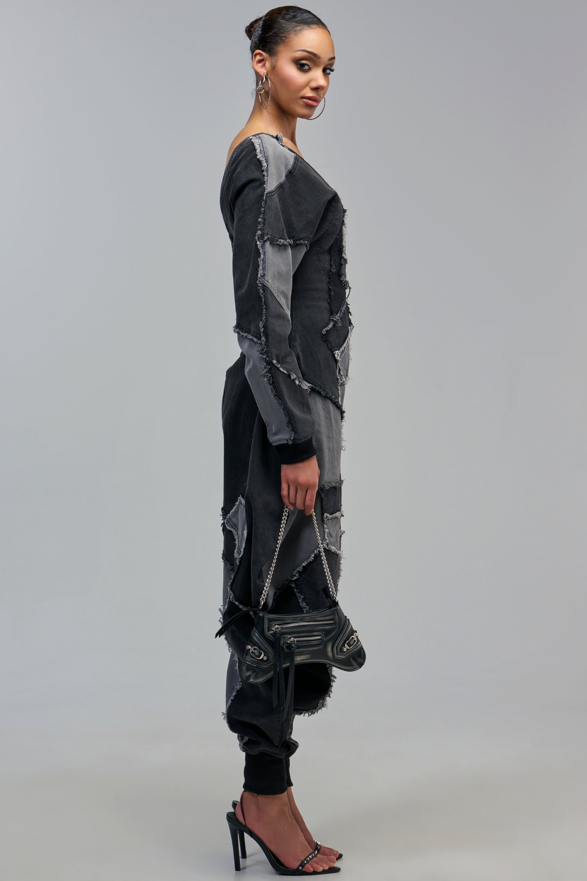 COMFY COZY BLACK DENIM JUMPSUIT