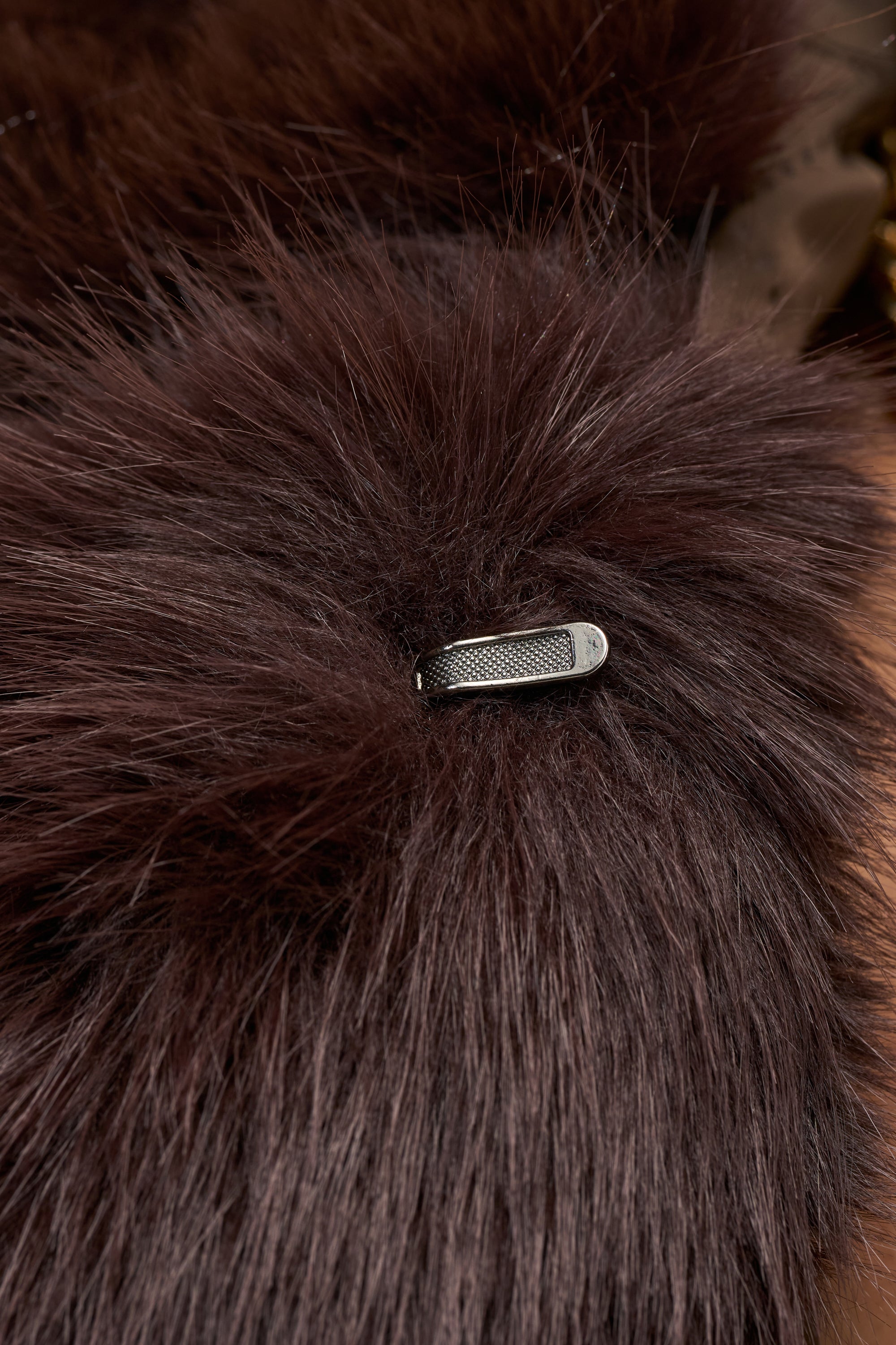 BERLIN HOODED FAUX FUR IN BROWN
