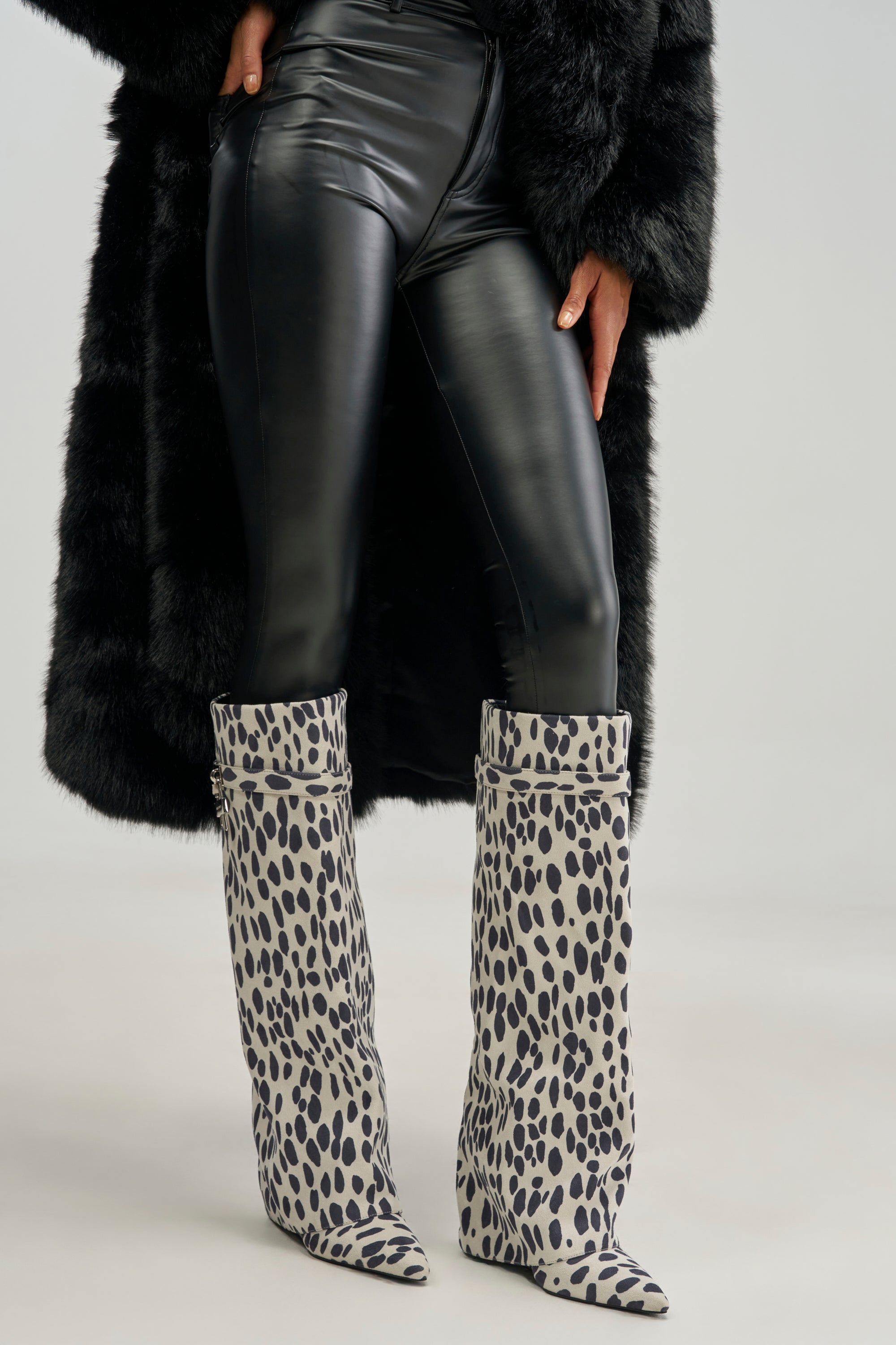 AZALEA WANG ENZO DALAMATIAN WEDGE BOOT