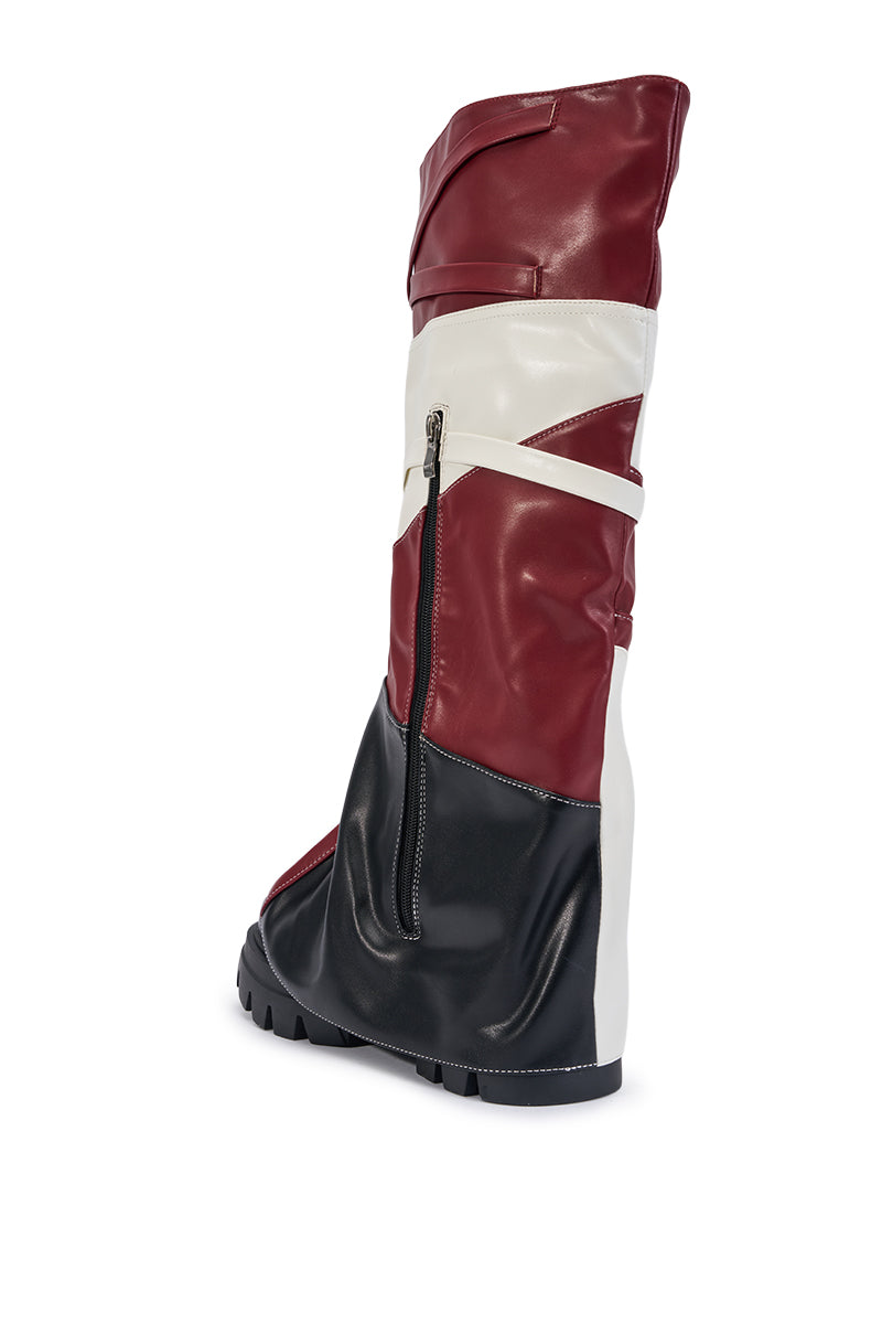 AKIRA GOLD GARRICK COLORBLOCKED SPORT COMBAT BOOT