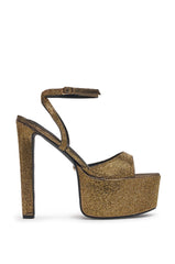AZALEA WANG GIOVANNA GOLD PLATFORM METALLIC SANDAL