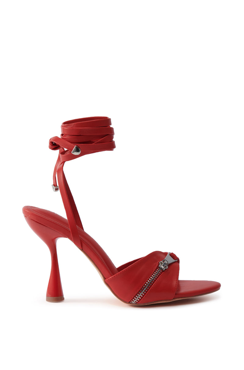 AKIRA JANIKA RED HARDWARE STRAPPY SANDAL