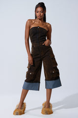 ALICIA CROPPED CARGO JUMPSUIT