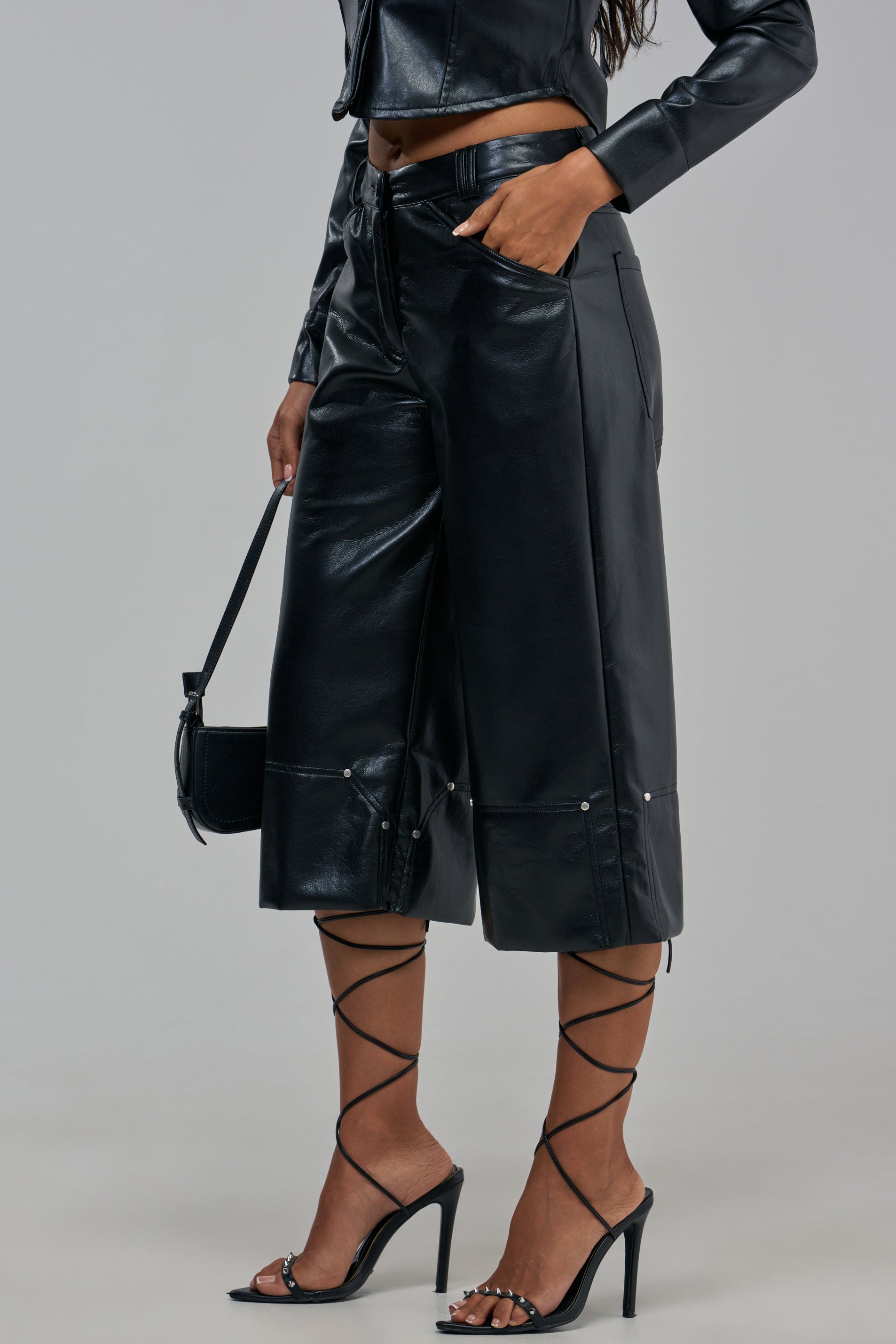 COME BACK TO ME FAUX LEATHER GAUCHO