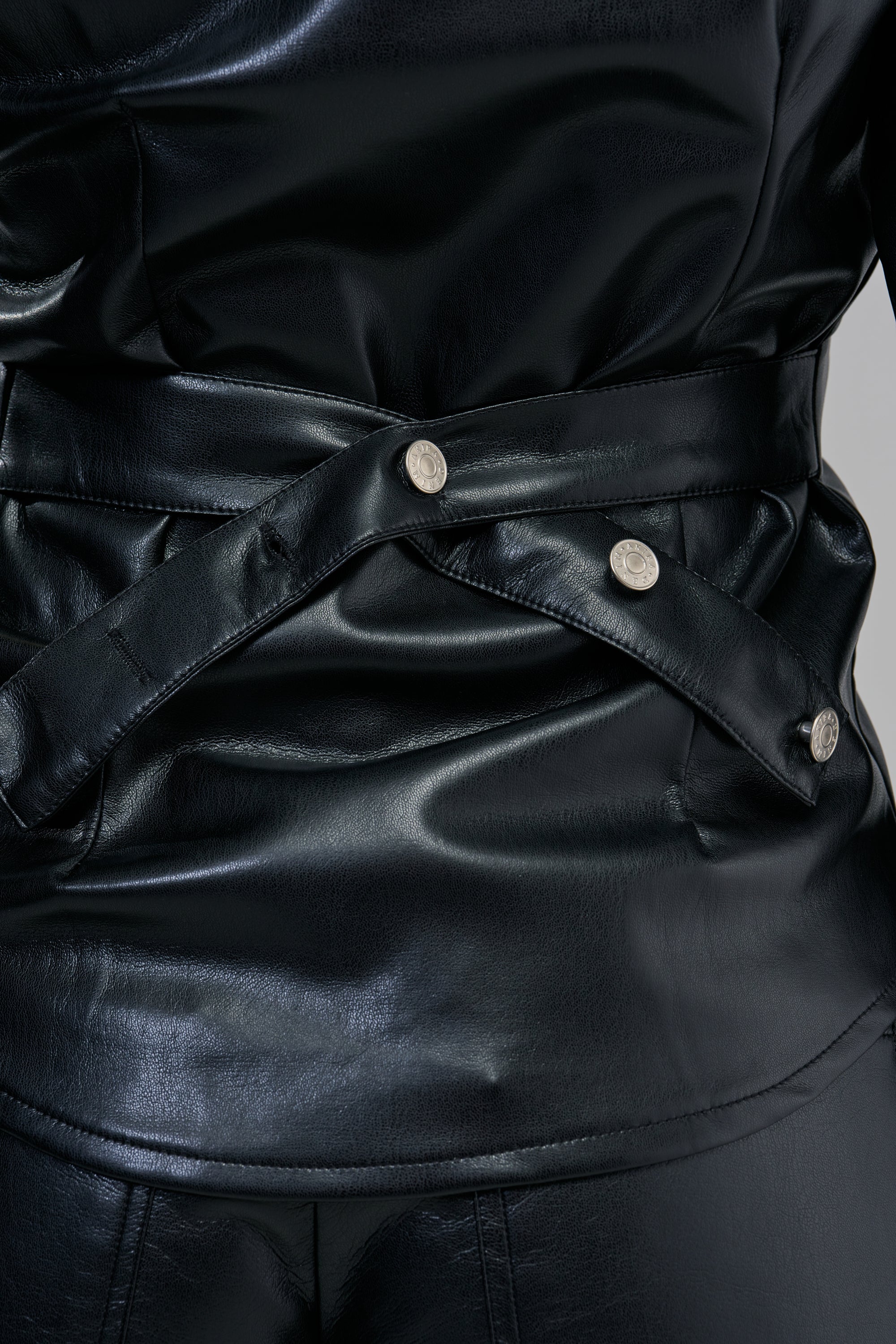 COME BACK TO ME FAUX LEATHER BUTTON DOWN
