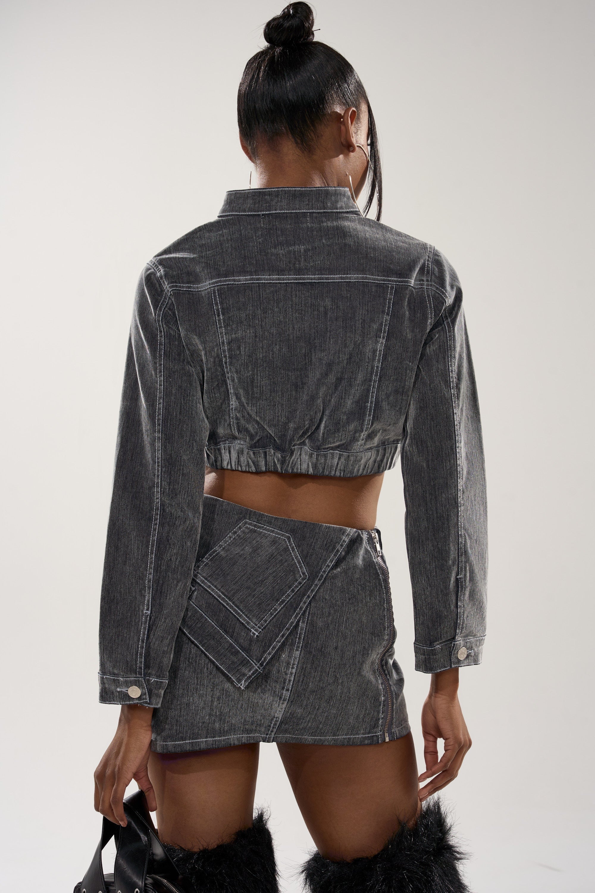 ALL FOR LOVE VELVET DENIM MOTO