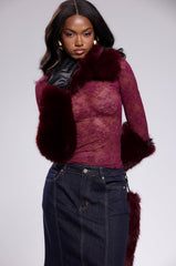 ALAIA FAUX FUR GLOVES
