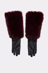 ALAIA FAUX FUR GLOVES