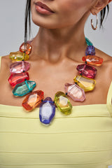 COLOR ME PRETTY GEMSTONE NECKLACE IN MULTI