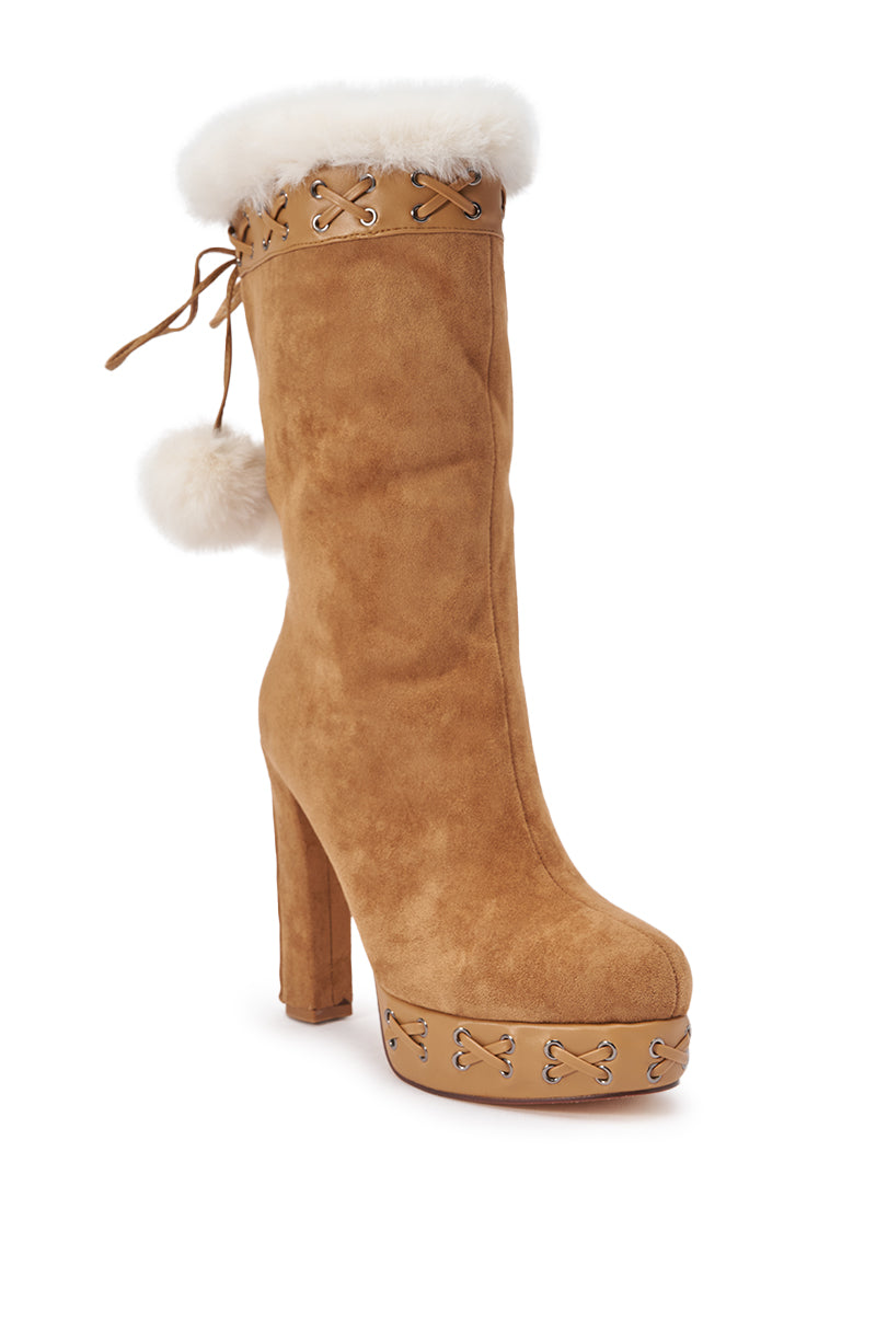 AZALEA WANG KATO CHESTNUT WHIP STITCH BLOCK BOOTIE