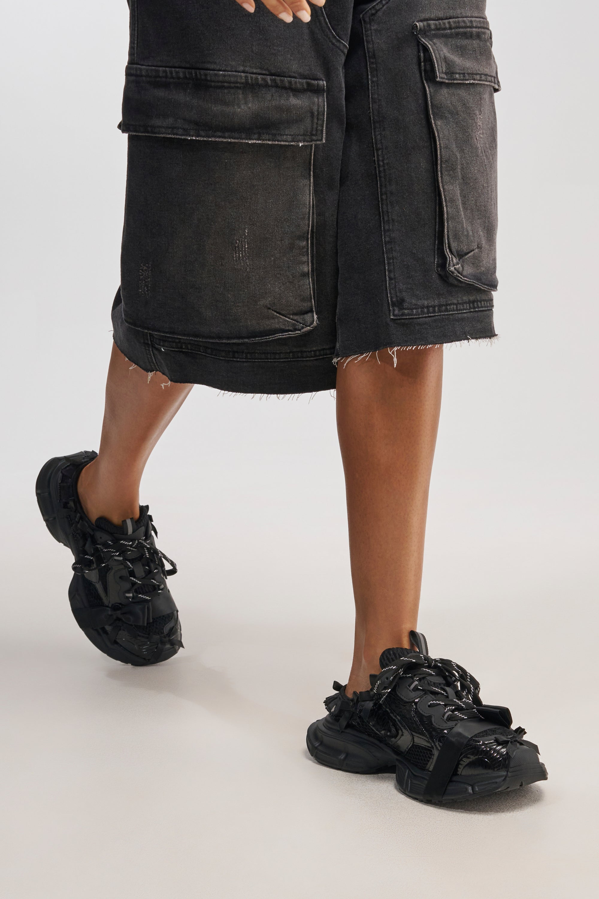 AKIRA GOLD LOCKET BLACK SLIP ON SNEAKER