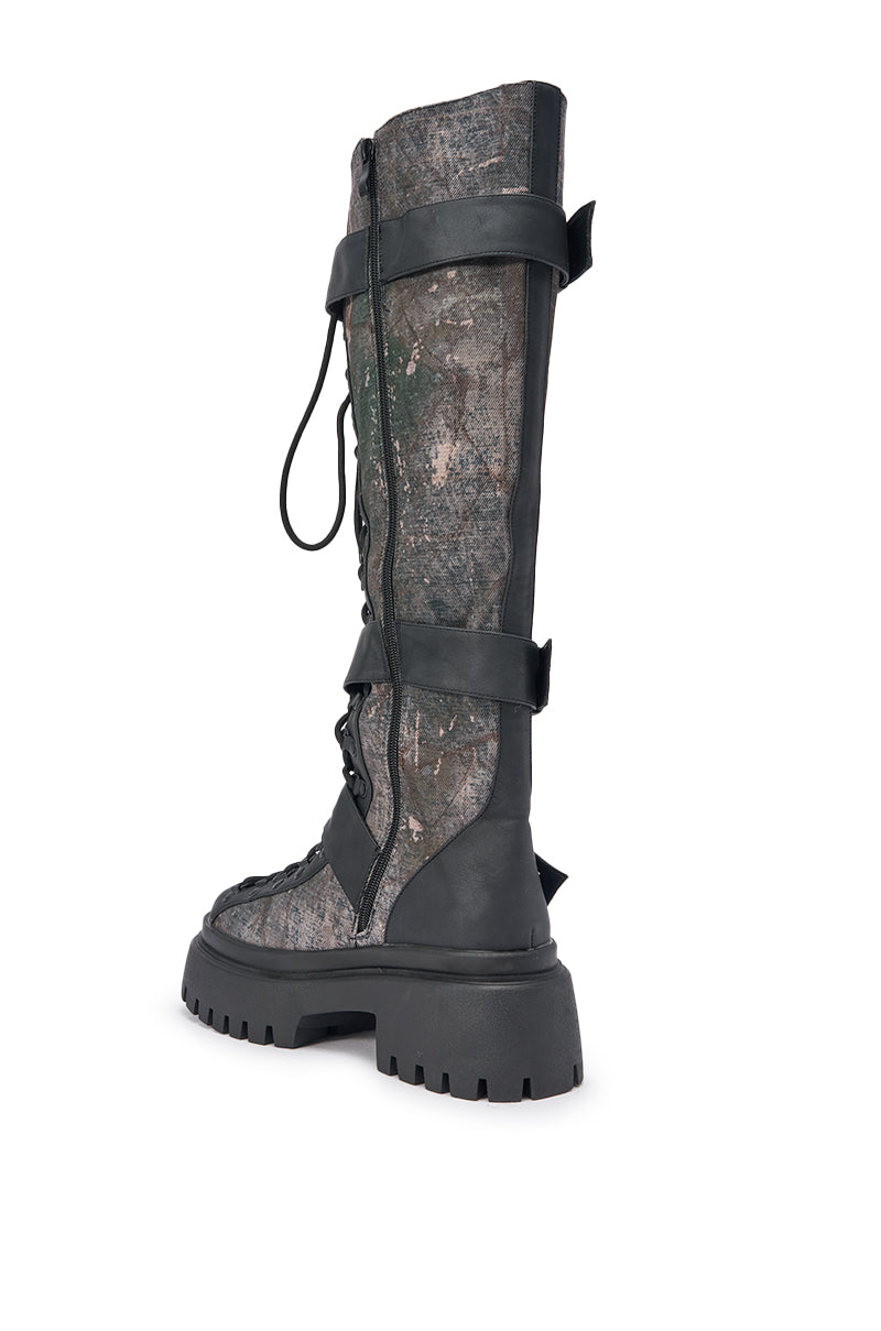 AZALEA WANG LYRA CAMO COMBAT BOOT