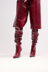 AZALEA WANG MITICA BURGUNDY PATENT SLOUCH BOOT