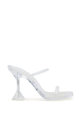 AKIRA QUIRON CLEAR BLOCK JELLY HEEL SANDAL
