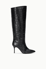 SEBASTIAN HIGH HEEL BOOT | BLACK CROCO