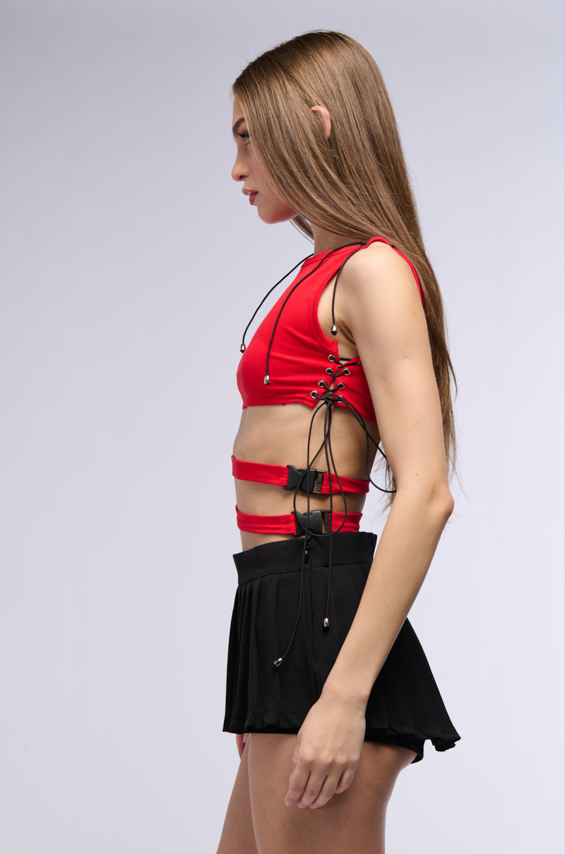AFTER PARTY CUT OUT TANK IN RED