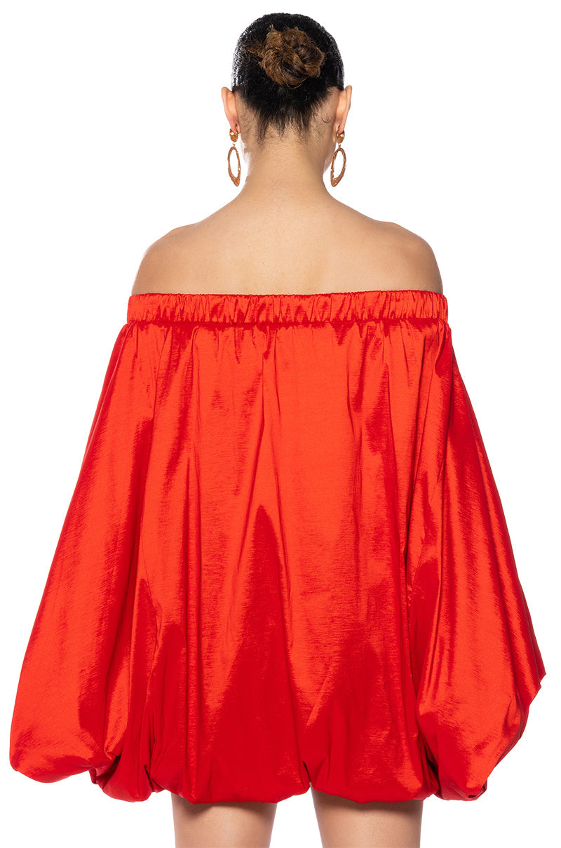 ALL BY MYSELF LONG SLEEVE FLOWY MINI DRESS