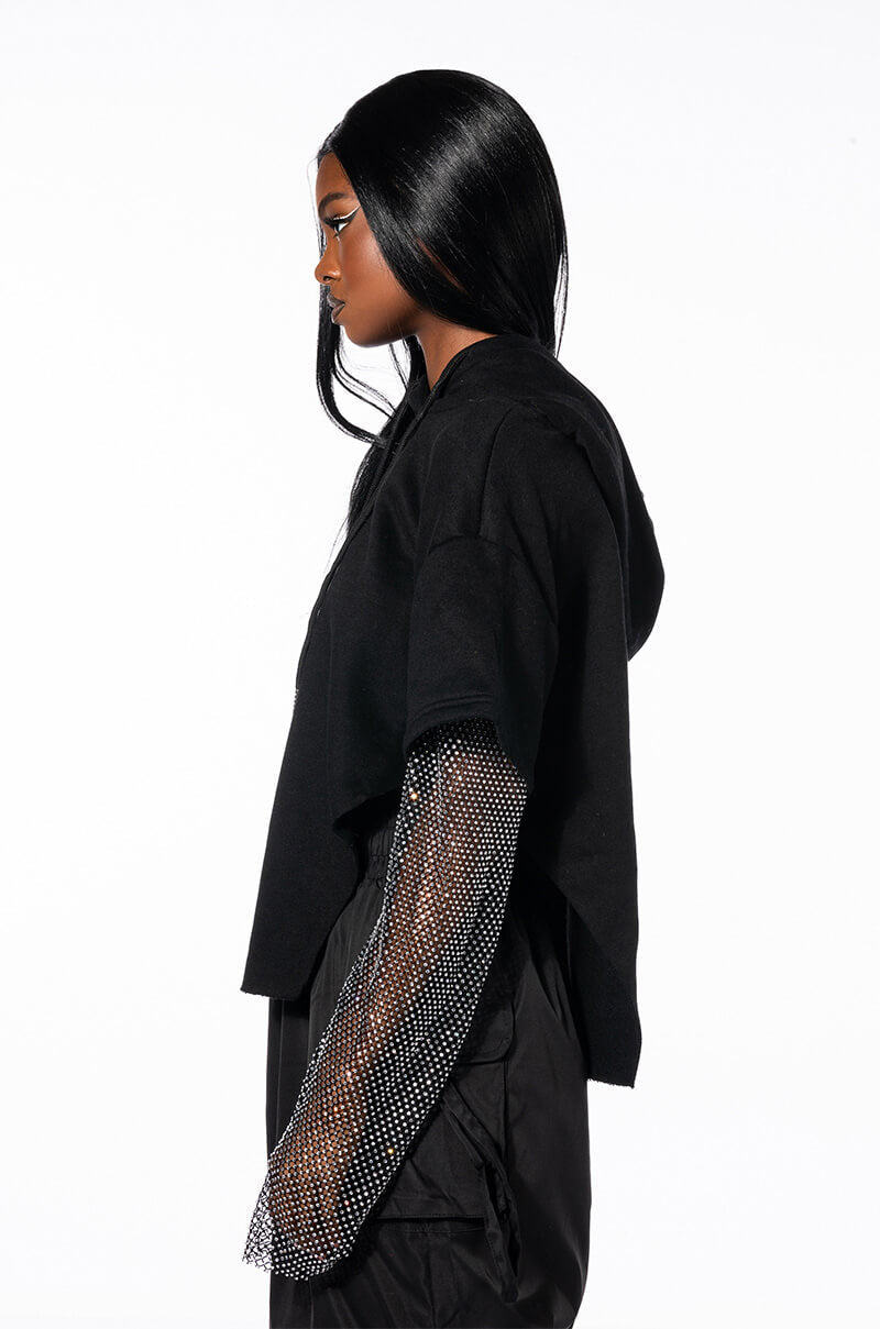 ALLI GOT SHIRT SLEEVE DETAIL HOODIE