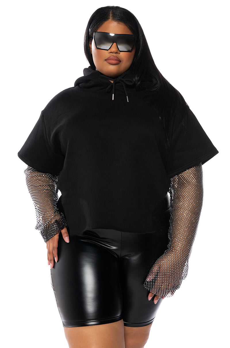 ALLI GOT SHIRT SLEEVE DETAIL HOODIE