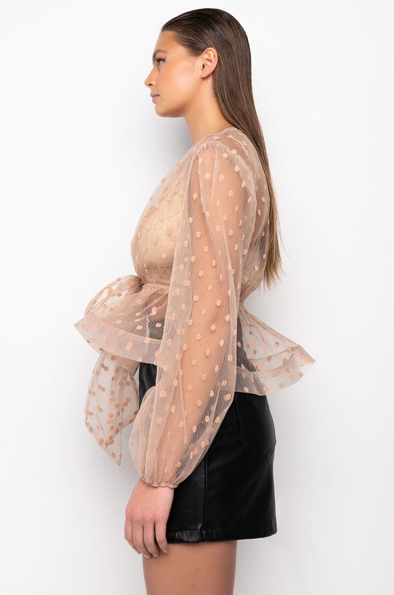 ALL OVER POLKA DOT BLOUSE