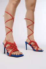 AZALEA WANG CONSTRUCTIVE BLUE COLORBLOCK SANDAL