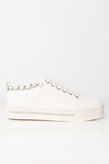 AZALEA WANG FREAK LIKE ME FLAT SNEAKER IN WHITE
