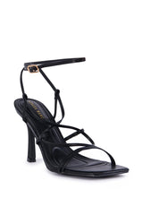 AZALEA WANG KAYLIN BLACK STRAPPY SANDAL
