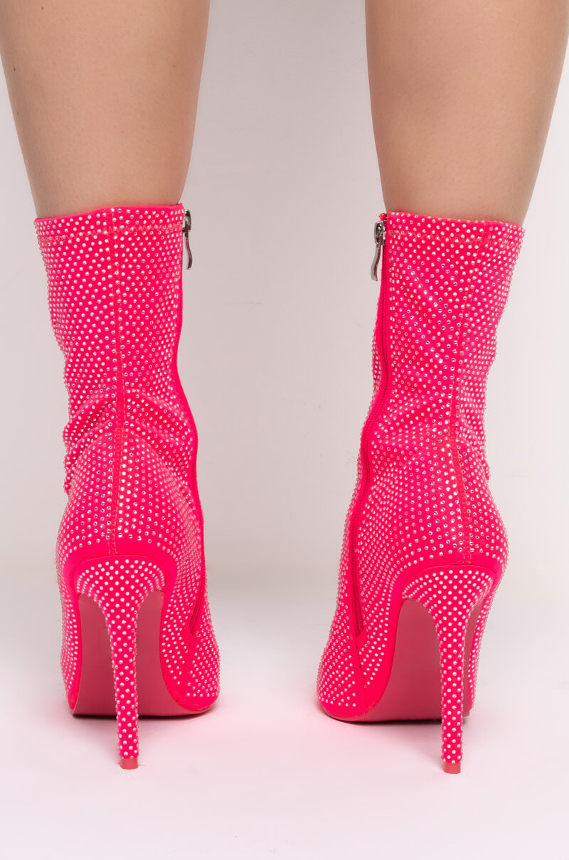 AZALEA WANG LIFE OF THE PARTY STILETTO BOOTIE IN PINK