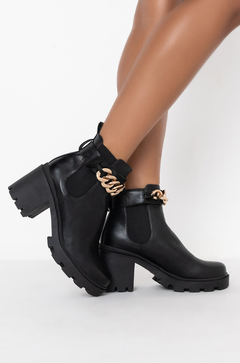 AZALEA WANG LOCK IT DOWN CHUNKY BOOTIE IN BLACK