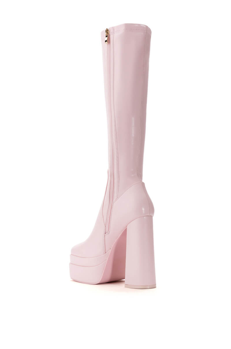 AZALEA WANG MAXINE CHUNKY STRETCH BOOTIE IN PINK