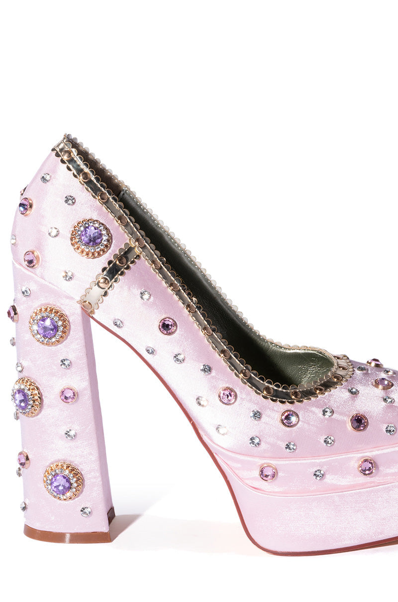AZALEA WANG CLEA SATIN PUMP IN PINK