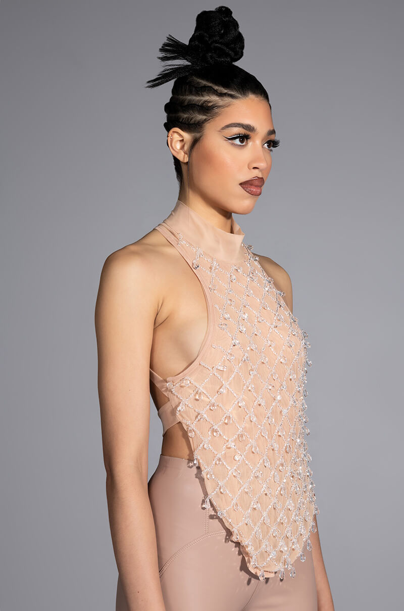 DATE NIGHT BEADED CROP TOP