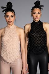 DATE NIGHT BEADED CROP TOP