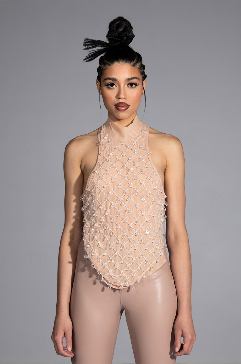 DATE NIGHT BEADED CROP TOP