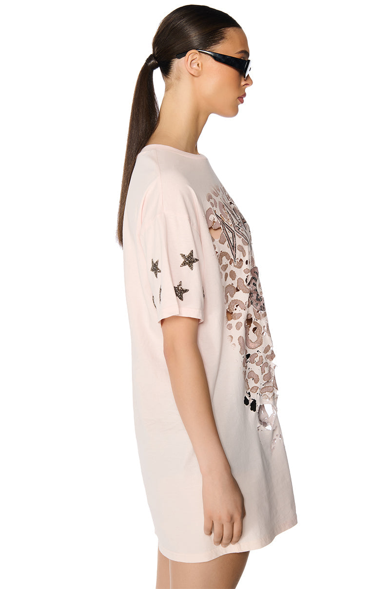 DEF LEPPARD OVERSIZED SHIRT DRESS
