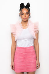 ADRIANA TULLE DETAIL TEE SHIRT